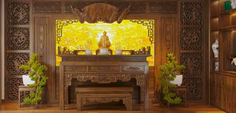 Thi công nội thất phòng thờ tại khu đô thị vân canh