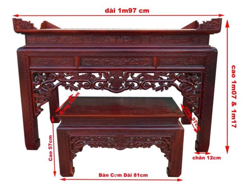 bàn thờ gỗ gụ giá bao nhiêu