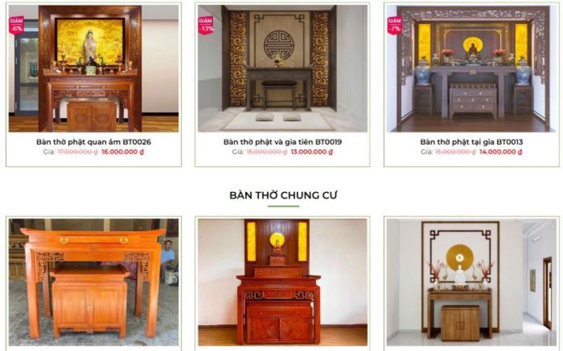 Mọi mẫu mã bạn cần đều được xưởng sản xuất bàn thờ đáp ứng