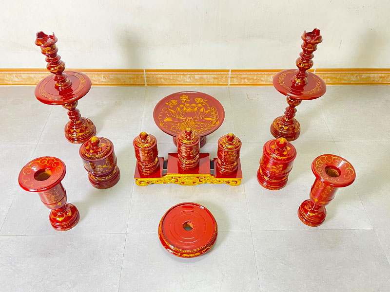 Bộ đồ thờ bằng gỗ